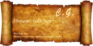 Chovan Gábor névjegykártya